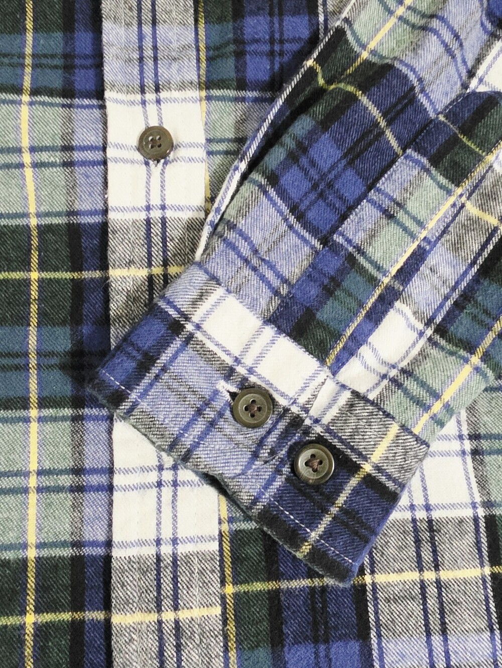 L.L.Bean Women M Tartan Plaid Flannel Shirt Relaxed Fit 100% Cotton Blue Green - Picture 10 of 13